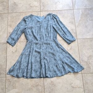 Rebecca Taylor Silk V-Neck Floral Print Dress